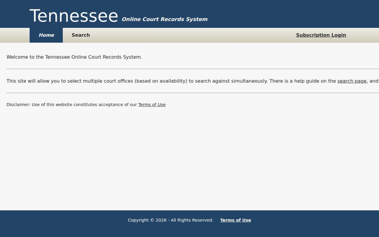 Search All Counties interface showing the statewide court-search boundary
